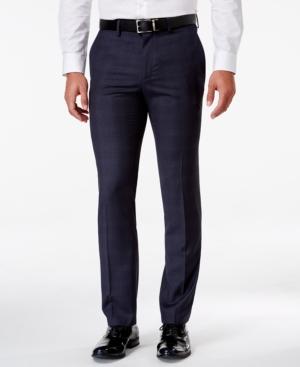 Kenneth Cole Reaction Men's Classic-fit Blue Windowpane Dress Pants