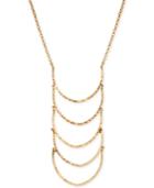 Lucky Brand Gold-tone Patterned Ladder Statement Necklace
