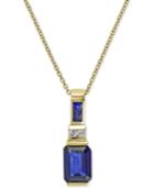 Effy Royale Bleu Sapphire (1-3/4 Ct. T.w.) And Diamond Accent Pendant Necklace In 14k Gold, Created For Macy's