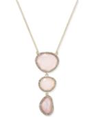 Inc International Concepts Gold-tone Mixed-metal Triple Stone Pendant Necklace, 14 + 3 Extender, Created For Macy's