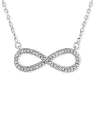 Diamond Infinity Pendant Necklace (1/10 Ct. T.w.) In 10k White Gold