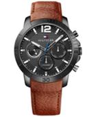 Tommy Hilfiger Men's Sophisticated Sport Brown Leather Strap Watch 44mm 1791269