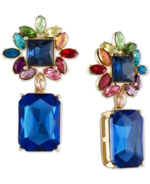 Rachel Rachel Roy Gold-tone Multi-stone Cluster Drop Earrings