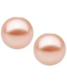 Children's Pink Cultured Freshwater Pearl Earrings In 14k Gold (4mm)