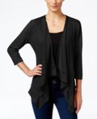 Ny Collection Petite Waterfall Cardigan