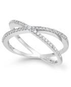 Wrapped Diamond Crossover Ring In 10k White Gold (1/4 Ct. T.w.), Created For Macy's
