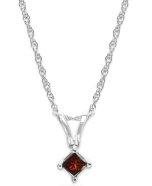 10k White Gold Red Diamond Pendant Necklace (1/10 Ct. T.w.)