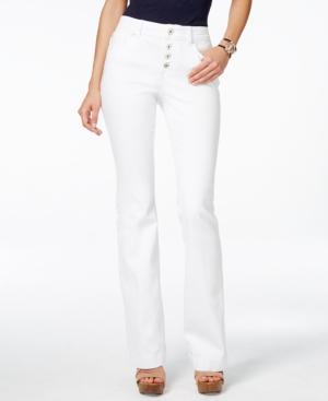 Inc International Concepts Button-fly White Wash Flare-leg Jeans, Only At Macy's