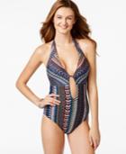 Bar Iii Printed Maillot One-piece Swimsuit, Only At Macy's Women's Swimsuit