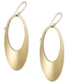 14k Gold Earrings, Open Oval Hoop