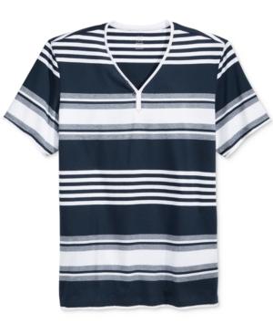 Inc International Concepts Men's Chillin Y-neck Striped T-shirt, Only At Macy's