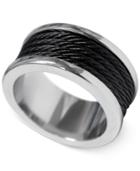 Charriol Unisex Black And Silver-tone Cable Ring