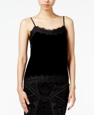 Bar Iii Lace-trim Velvet Camisole, Only At Macy's