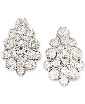 Carolee Silver-tone Crystal Cluster Stud Earrings