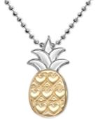 Alex Woo Pineapple 16 Pendant Necklace In Sterling Silver & 18k Gold