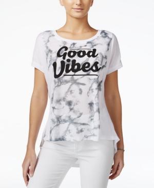 Hybrid Juniors' Good Vibes Graphic High-low Tunic Top