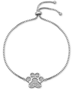 Giani Bernini Cubic Zirconia Pave Paw Adjustable Bracelet In Sterling Silver, Only At Macy's