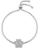 Giani Bernini Cubic Zirconia Pave Paw Adjustable Bracelet In Sterling Silver, Only At Macy's