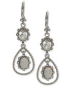 Marchesa Silver-tone Crystal Drop Earrings