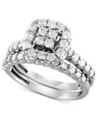 Diamond Square Halo Bridal Set (1 Ct. T.w.) In 14k White Gold