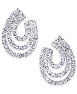 Inc International Concepts Silver-tone Crystal Multi-hoop Drop Earrings, Created For Macys