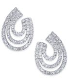 Inc International Concepts Silver-tone Crystal Multi-hoop Drop Earrings, Created For Macys