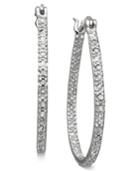 Victoria Townsend Rose-cut Diamond Oval Hoop Earrings In Sterling Silver (1/4 Ct. T.w.)