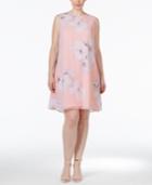 Calvin Klein Plus Size Floral-print Shift Dress