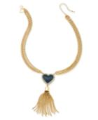 Thalia Sodi Gold-tone Enamel Crystal Heart Tassel Lariat Necklace, Only At Macy's