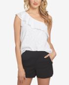 1.state Eyelet One-shoulder Flounce Top