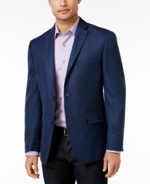 Alfani Men's Slim-fit Soft Navy Houndstooth Jacket, Only At Macy's