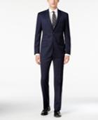 Dkny Men's Slim-fit Navy Tonal Check Suit