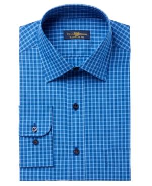 Club Room Men's Classic/regular Fit Small Brodie Plaid Dress Shirt, Created For Macy's