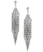 Charter Club Silver-tone Glass Stone Multi-chain Drop Earrings