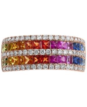 Effy Multi-gemstone (1-1/2 Ct. T.w.) & Diamond (1/2 Ct. T.w.) Ring In 14k Rose Gold