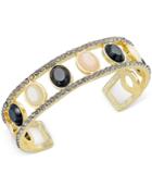 Inc International Concepts Gold-tone Stone And Pave Open Work Cuff Bracelet, Only At Macy's