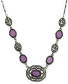 2028 Silver-tone Stone Link Pendant Necklace, A Macy's Exclusive Style
