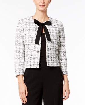 Nine West Tie-front Tweed Jacket