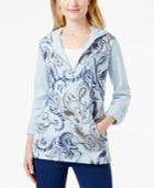 Style & Co. Sport Petite Half-zip Printed Hoodie, Only At Macy's