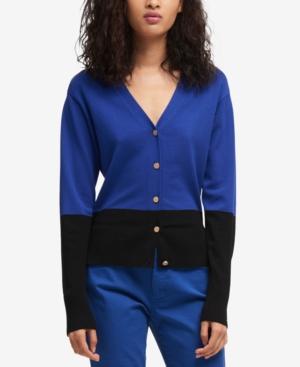 Dkny Colorblocked V-neck Cardigan, Created For Macy's