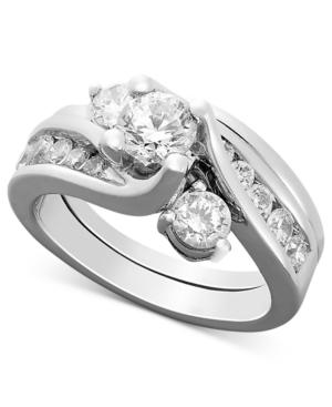 Certified Diamond Engagement Ring Bridal Set In 14k White Gold (1-1/2 Ct. T.w.)