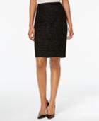 Nine West Sequined Tweed Pencil Skirt