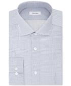 Calvin Klein Steel Men's Slim-fit Non-iron Performance Blue Print Dress Shirt