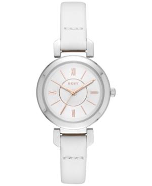 Dkny Women's Ellington White Leather Strap Watch 28mm Ny2594