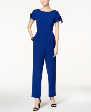 Jessica Howard Cold-shoulder Tie-sleeve Jumpsuit