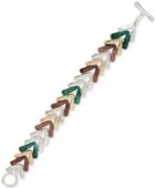 Robert Lee Morris Soho Two-tone And Colored Patina V-link Bracelet