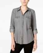 Style & Co. Petite Denim Utility Shirt, Only At Macy's