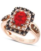 Le Vian Fire Opal (5/8 Ct. Chocolate (1/4 Ct. T.w.) And White Diamond (1/10 Ct. T.w.) Ring In 14k Rose Gold
