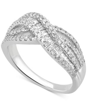 Diamond Crisscross Ring (3/4 Ct. T.w.) In 14k White Gold