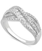 Diamond Crisscross Ring (3/4 Ct. T.w.) In 14k White Gold